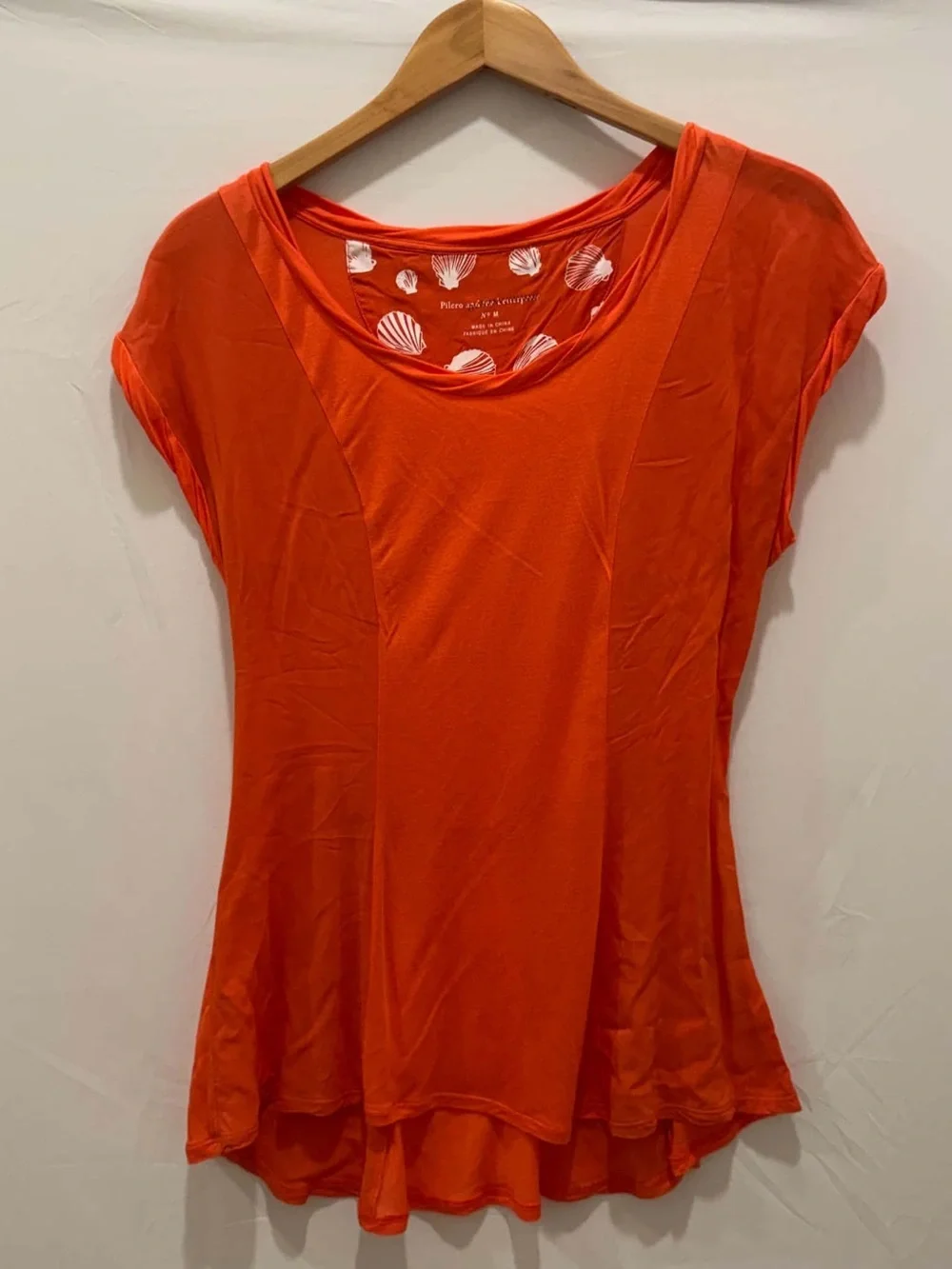 Pilcro Anthropologie Bright Orange Scoop Neck Short Sleeve Top M